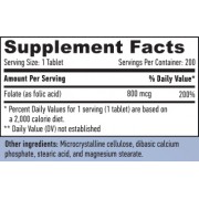 Folic Acid 800mcg / 250 Tabs.