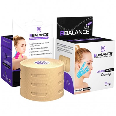 Лимфодренажный тейп для лица BB LYMPH FACE, 5см*5м, бежевый Лимфодренажный тейп для лица BB LYMPH FACE, 5см*5м, бежевый