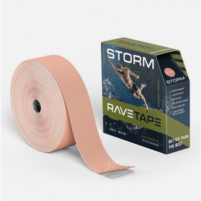 Кинезио тейп Ravetape Storm водостойкий, бежевый, 5см*32м Кинезио тейп Ravetape Storm водостойкий, бежевый, 5см*32м