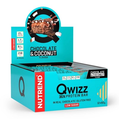 КВИЗЗ ПРОТЕИН Бар 60г/QWIZZ PROTEIN BAR 60g Nutrend КВИЗЗ ПРОТЕИН Бар 60г/QWIZZ PROTEIN BAR 60g Nutrend