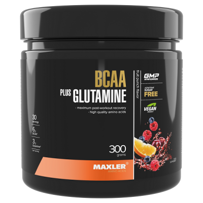 Maxler BCAA + Glutamine 300 g - Fruit Punch Maxler BCAA + Glutamine 300 g - Fruit Punch