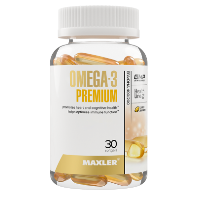 Maxler Omega-3 Premium EPA/DHA 400/200 Citrus Flavor 30 softgels Maxler Omega-3 Premium EPA/DHA 400/200 Citrus Flavor 30 softgels