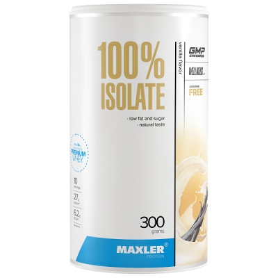 Maxler 100% Isolate (90% protein; low fat/sugar) 300 g (can) - Vanilla Maxler 100% Isolate (90% protein; low fat/sugar) 300 g (can) - Vanilla