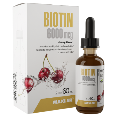Maxler Biotin 6000 mcg drops 60ml/65 g - Cherry Maxler Biotin 6000 mcg drops 60ml/65 g - Cherry